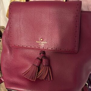 Kate Spade Deep Red Leather Backpack